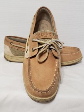 SPERRY TOP-SIDER Leather Boat Shoes Womens Size 10 Tan